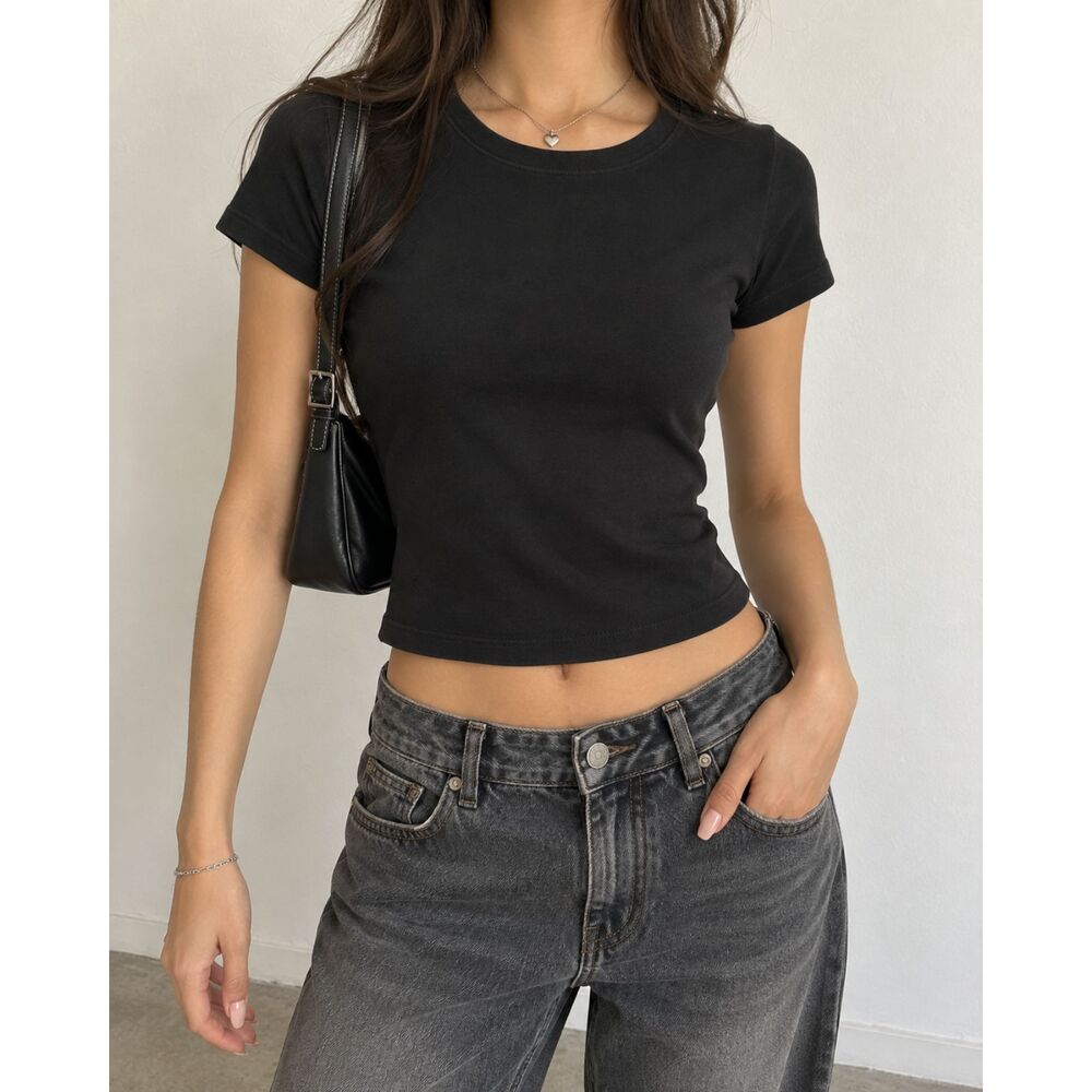 Black Fitted Baby Tee